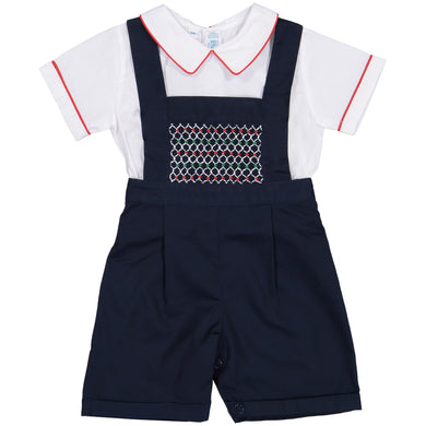 Multi-Colored Smocked Bib Overall