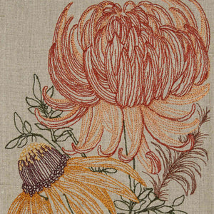 Autumn Mums Tea Towel