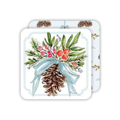 (20) Christmas Citrus Pinecone Paper Coasters