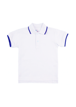 White Polo Shirt Royal with blue with shorts