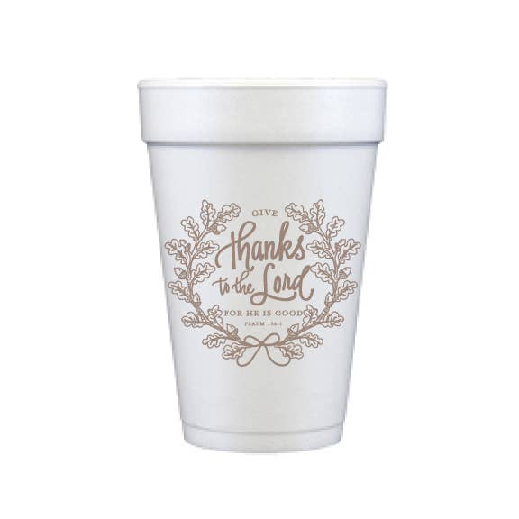 Foam Cups - Thanks to the Lord (Thanksgiving)