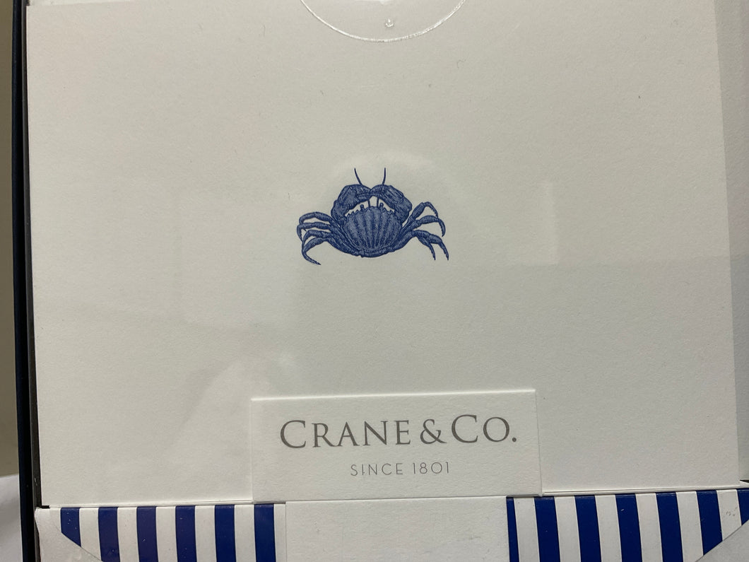 Engraved Crab Notes with Pearl White Kid Finish CF1626