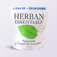Peppermint Towelettes  - 20 Individual Essential Oil Wipes