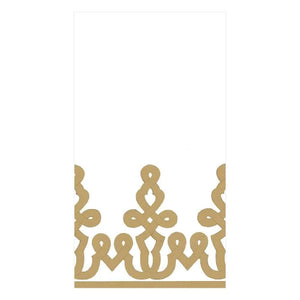 Dessin Passementerie Paper Linen Guest Towel Napkins in Gold - 12 Per Package