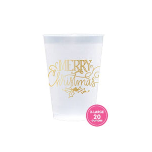Frost Flex Cups - Merry Christmas Holly
