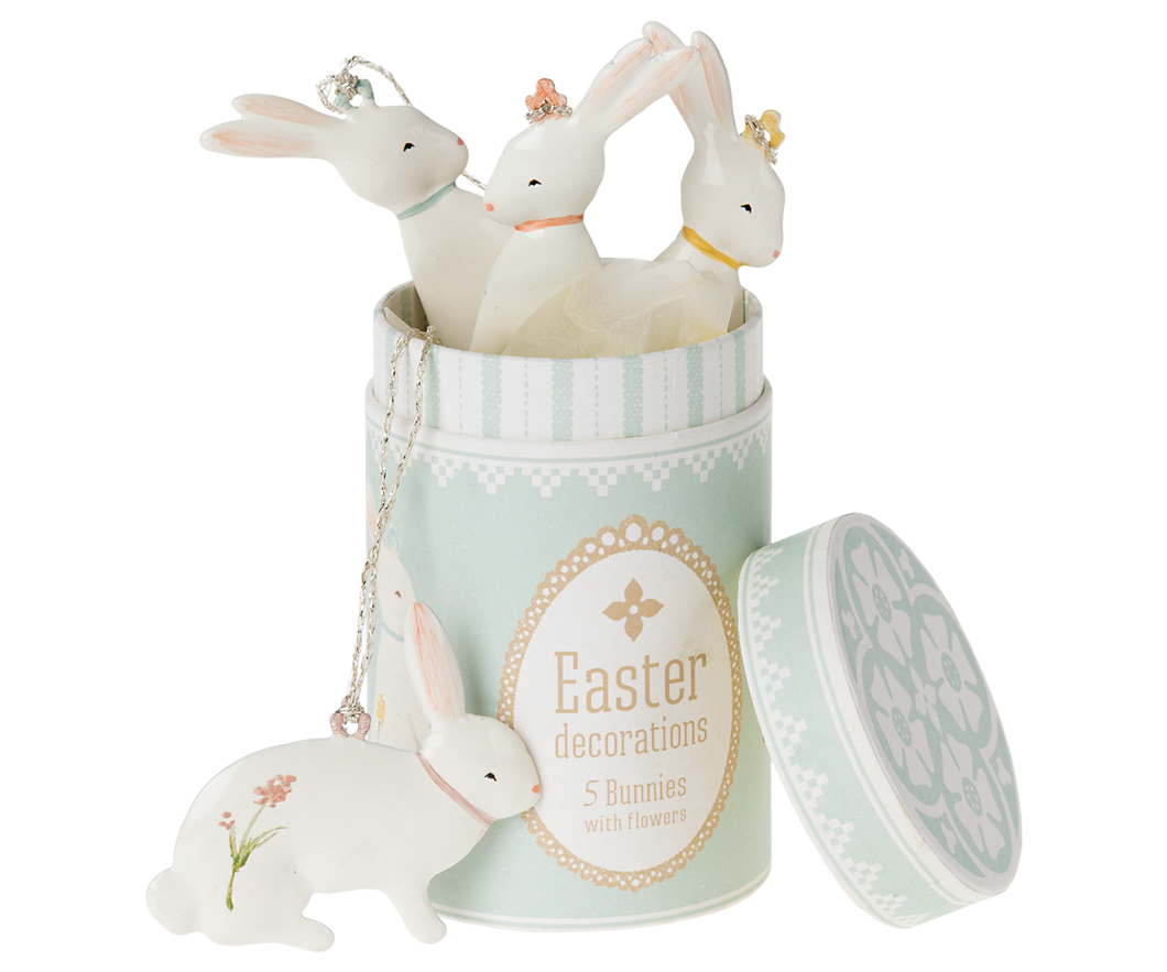 Easter Bunny Ornaments, 5 pcs.