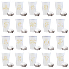 Initial Monogrammed Coffee Cups with Lids