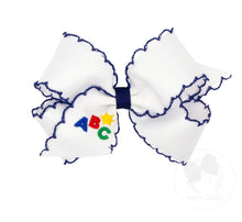Medium Embroidered Bow w/Moonstitch Edge