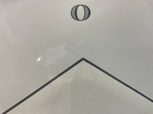 Charcoal Hand Engraved Initial Cards on Pearl White w/Env