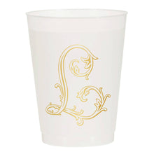 Initial Monogrammed Frosted Cups