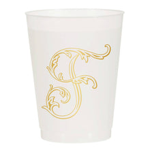 Initial Monogrammed Frosted Cups