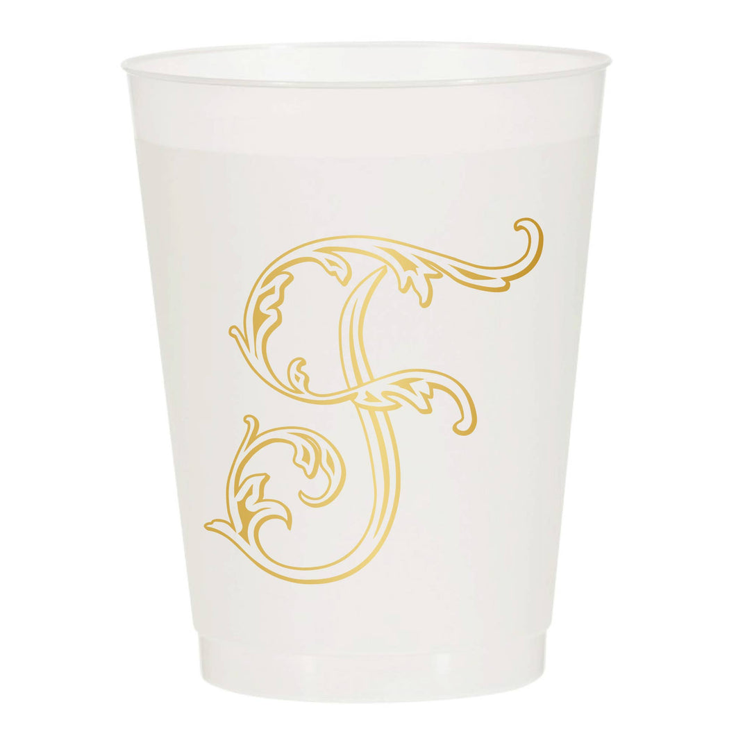Initial Monogrammed Frosted Cups