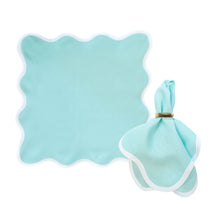 Set of 4 Linen Scalloped Square
