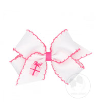 King Embroidered Bow w/Moonstitch Edge