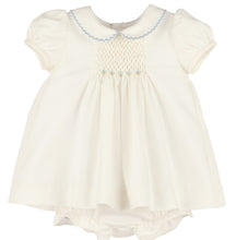 Honeycomb Smock Dress,Blue