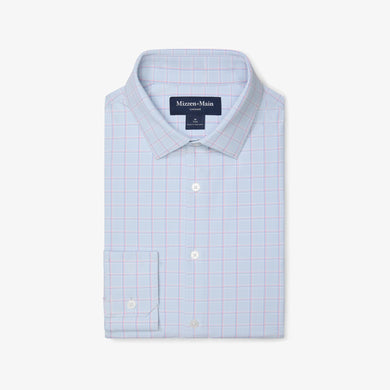 Leeward Dress Shirt Chambray Hampton Plaid