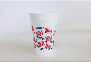 Set of 10 Styrofoam flag cup