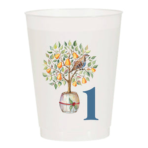 12 Days of Christmas Frosted Cups / 12 Cups - Christmas