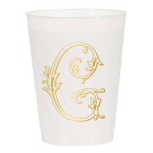 Initial Monogrammed Frosted Cups