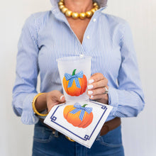 Set of 8 Pumpkin with Gingham Bow Shatterproof Cups