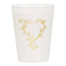 Initial Monogrammed Frosted Cups
