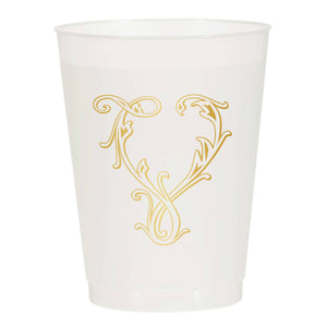 Initial Monogrammed Frosted Cups