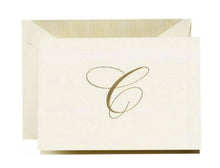 Gold Hand Engraved Initial Notes
