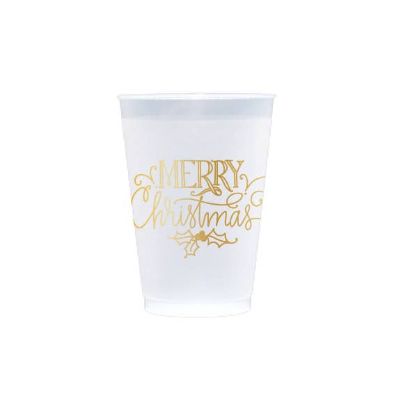 Frost Flex Cups - Merry Christmas Holly