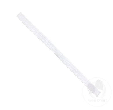 Add-a-Bow Narrow White Lace Girls Baby Band
