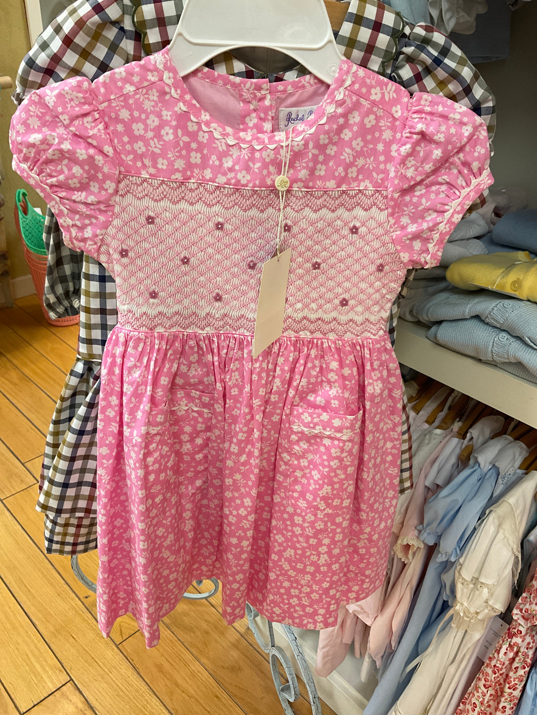 DITSY FLORAL SMOCKED DRESS-49gdr46pk26 : 4Y