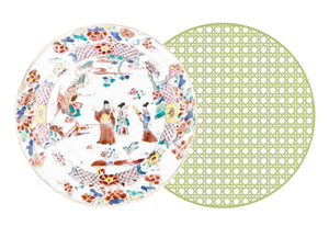 Round Two Sided Matt Beshears and HSH Garden Placemat w/Lime Cane