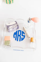 Monogrammed Acrylic Scalloped Catchall Tray, Tabletop Decor for Home