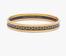Skinny Chain & Gold Enamel Bangle