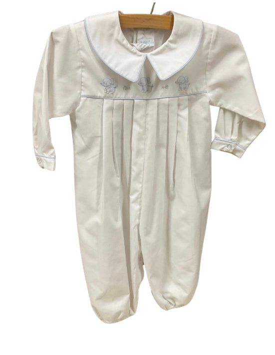 White Longall w/ Blue Elephants