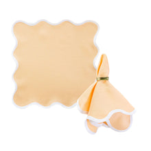 Set of 4 Linen Scalloped Square