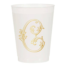 Initial Monogrammed Frosted Cups