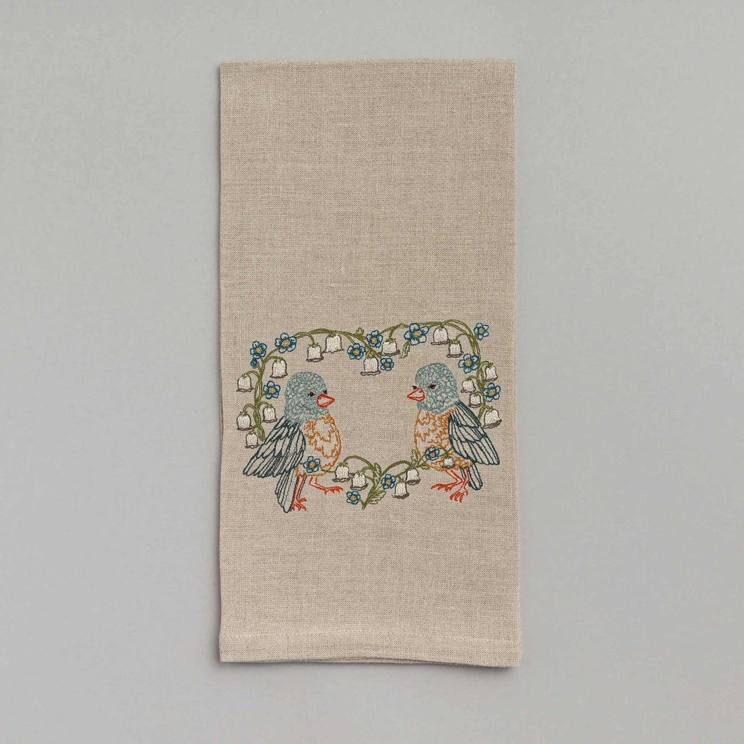 Lily Love Birds Tea Towel