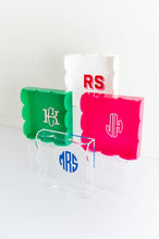 Monogrammed Acrylic Scalloped Catchall Tray, Tabletop Decor for Home
