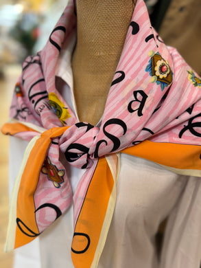 Alphabet 100% Silk Scarf