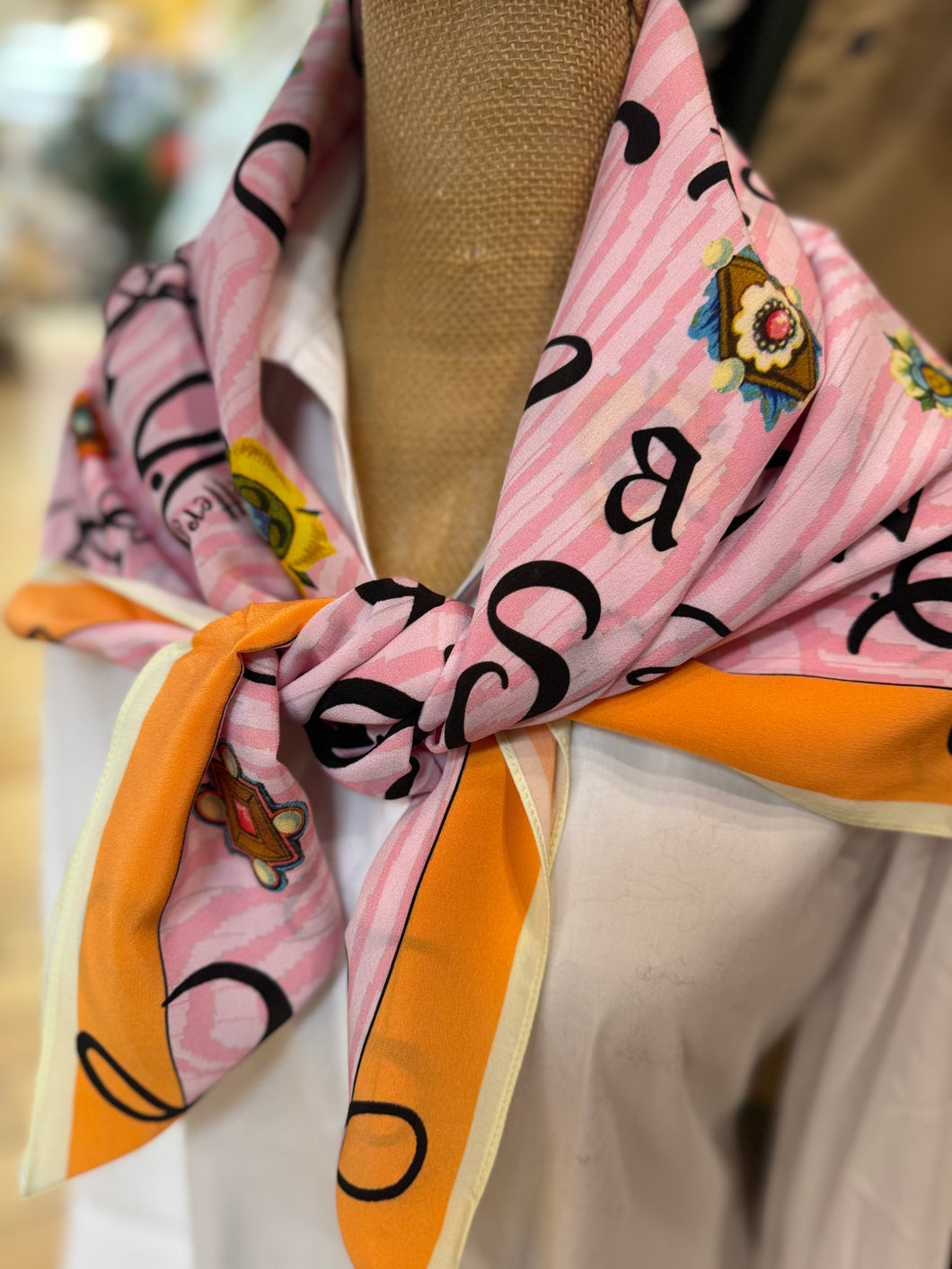 Alphabet 100% Silk Scarf