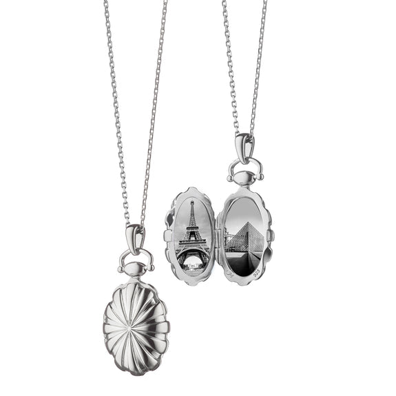 Petite Sunburst Locket Necklace