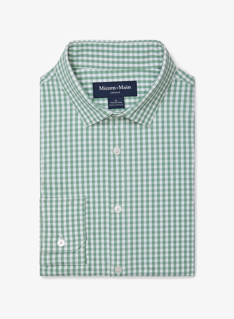 Leeward No Tuck Dress Shirt Leaf Alamo Gingham Collection