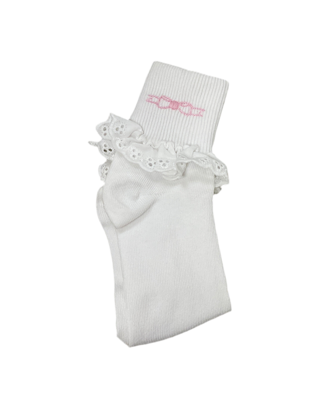 Fold Over Socks Bow-Pink Bow : S