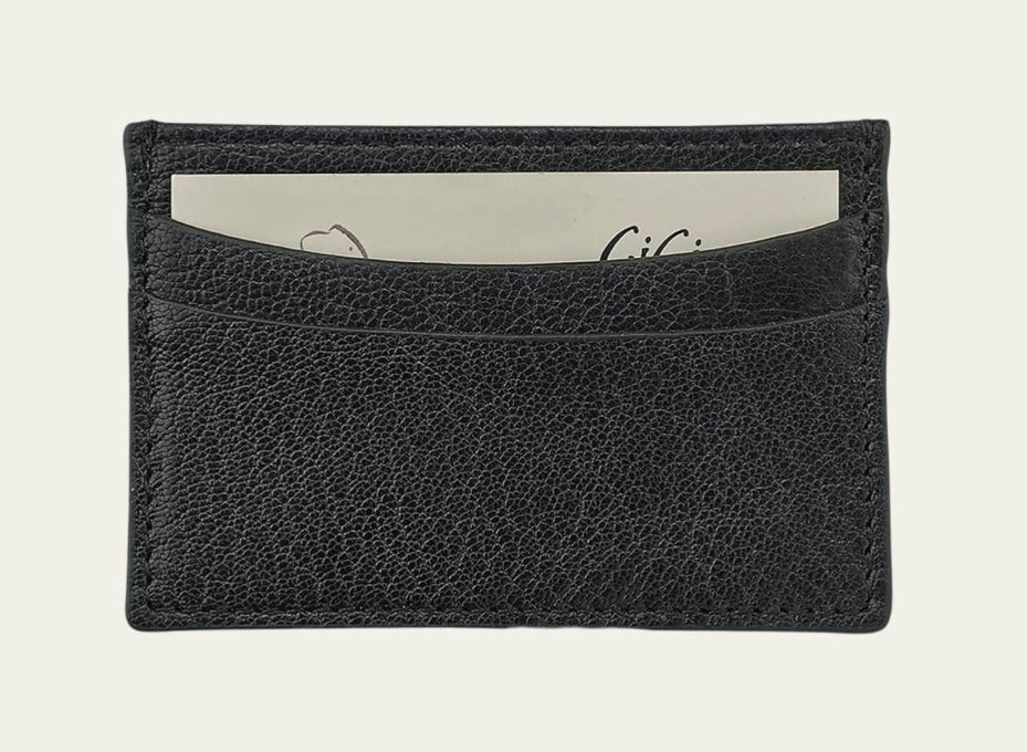 Goatskin Leather Card Case-BCC GTI : Black