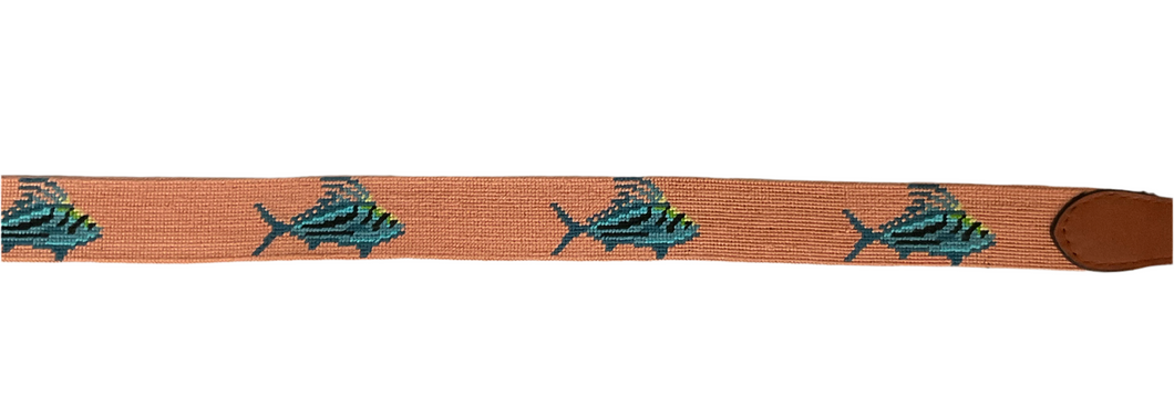 Rooster Fish Needlepoint Belt-36