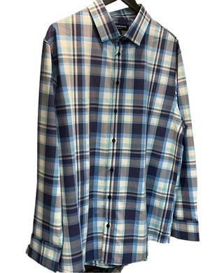 L/S Shirt Leeward navy/aqua-1WS-0510 : CLASSIC-XL