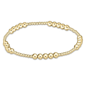 classic blissful pattern bead bracelet gold