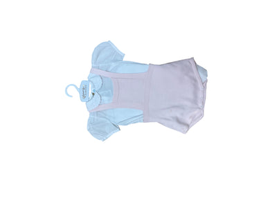 Pink knit shortall w/blouse-36101 700 : 24m