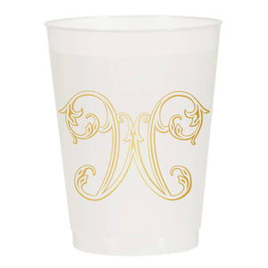 Initial Monogrammed Frosted Cups