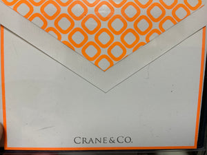 Neon Orange Bordered Note on Pearl White Kid Finish CF1814